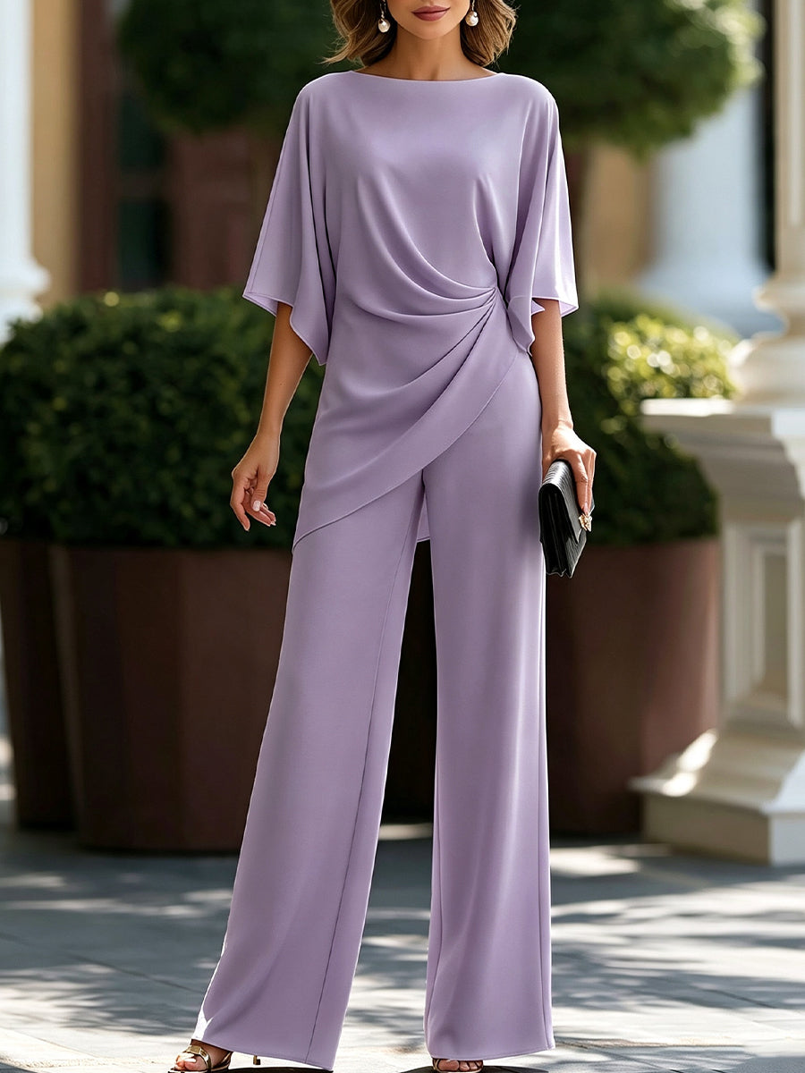 Gabriela | Completo di Blusa Drappeggiata e Pantalone Largo