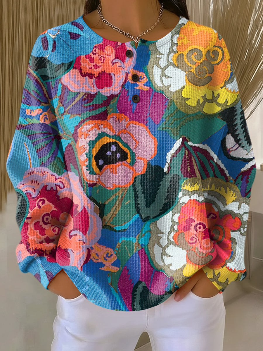 Rayne™ - Maglione con Grandi Fiori Colorati