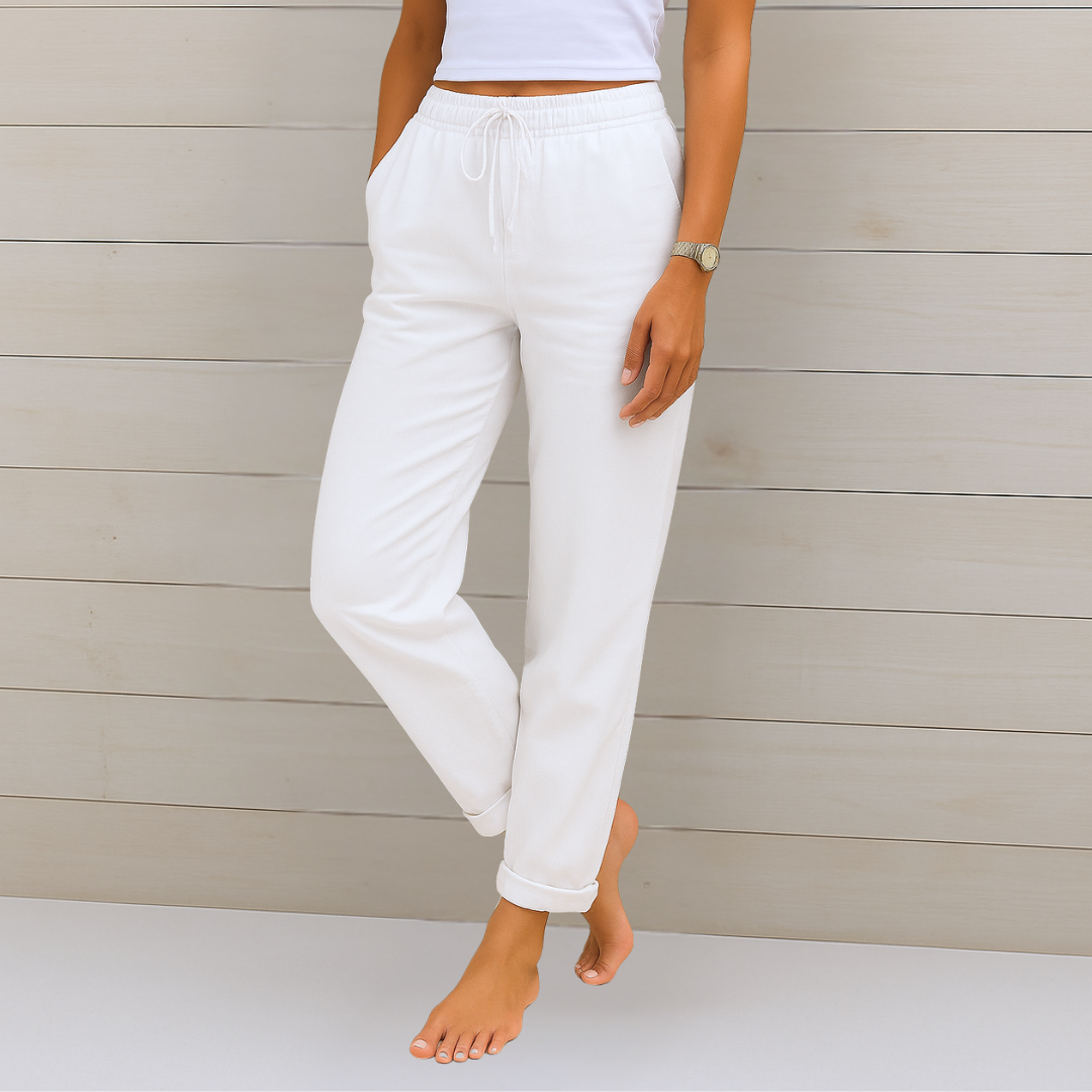 Freya™ Pantaloni Stretch in Lino Premium