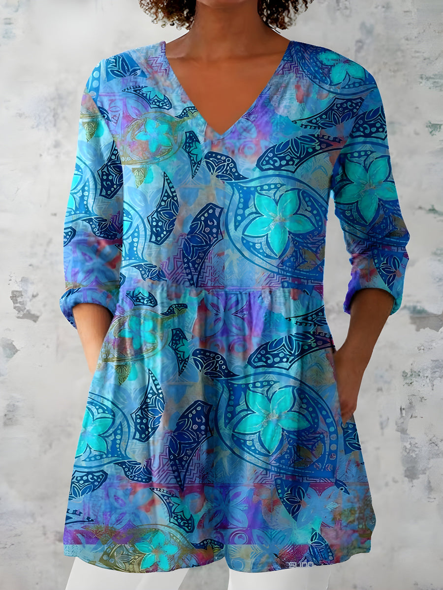 Aprile | Blusa Lunga con Scollatura a V