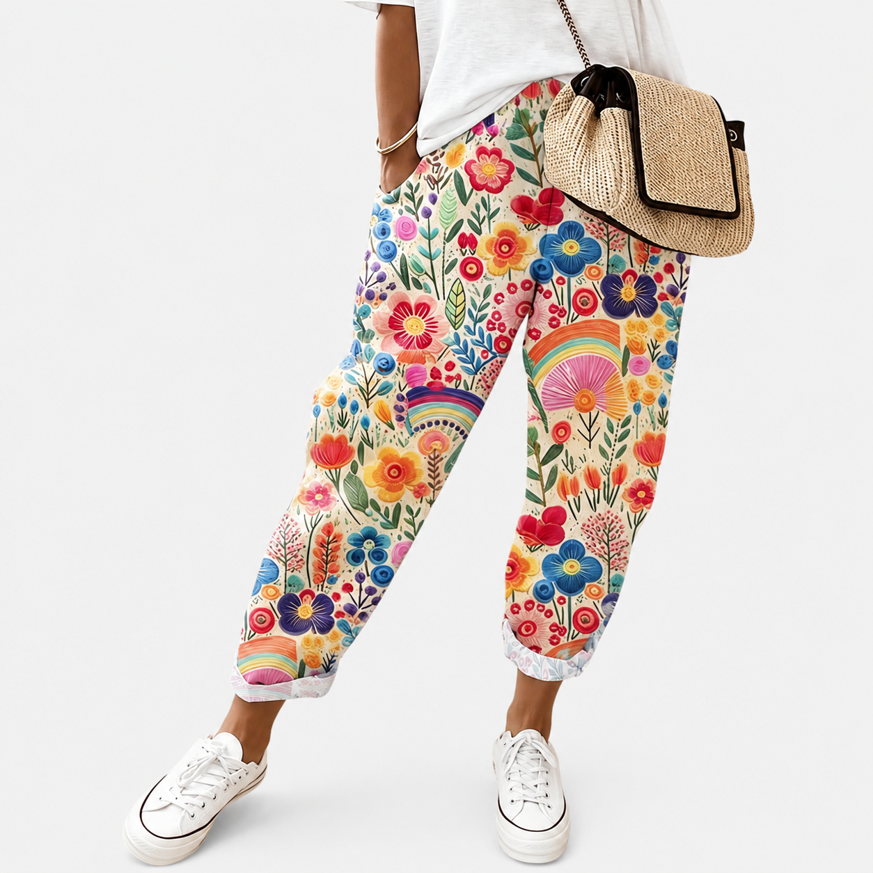 Pantaloni Comodi Giardino Arcobaleno
