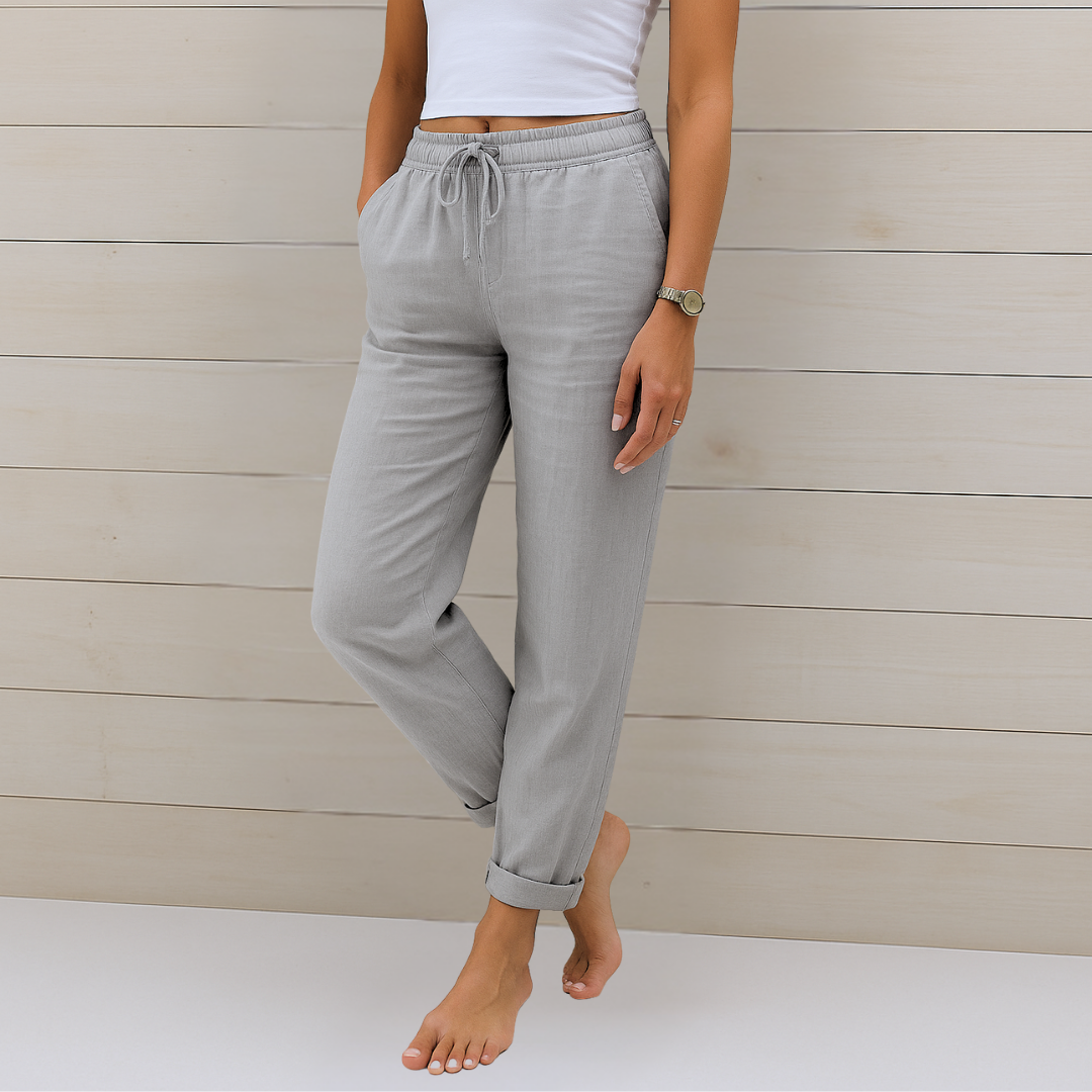 Freya™ Pantaloni Stretch in Lino Premium