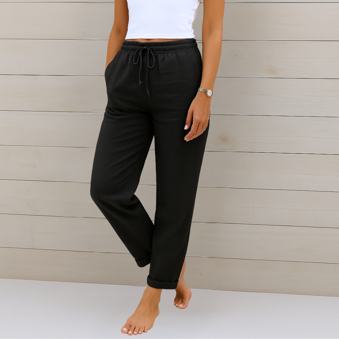 Freya™ Pantaloni Stretch in Lino Premium