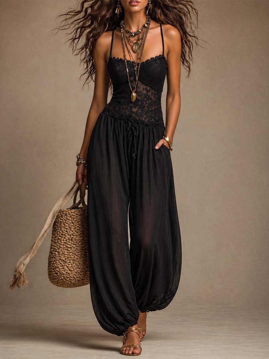 Laura | Costume con Pizzo e Laccio al Collo