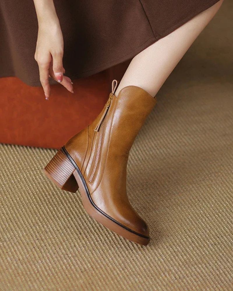 Valorine™ | Stivali Neri con Tacco Comodo, Eleganti e Senza Tempo