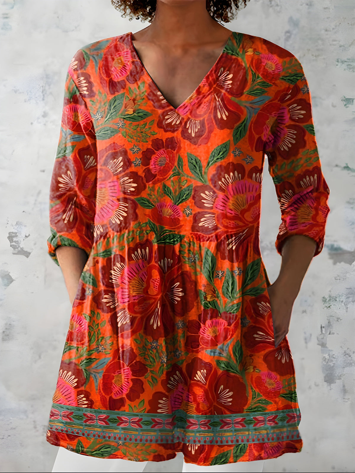 Priscilla | Blusa Lunga con Scollatura a V