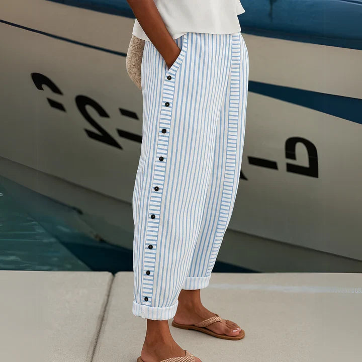 Alma™ Pantaloni con Bottoni a Strisce Seabreeze