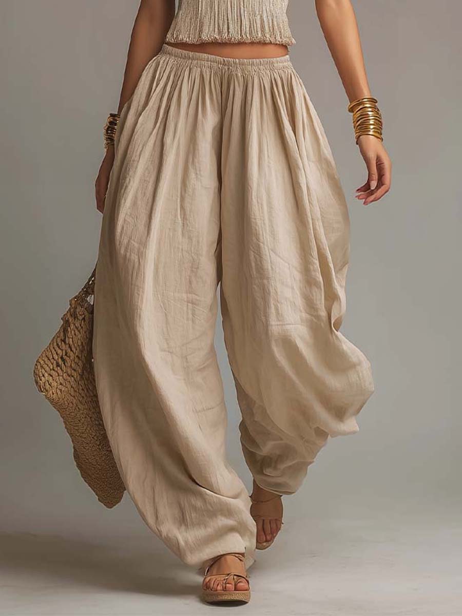 Ginevra | Completo Boho con Top a Fascia e Pantaloni Harem
