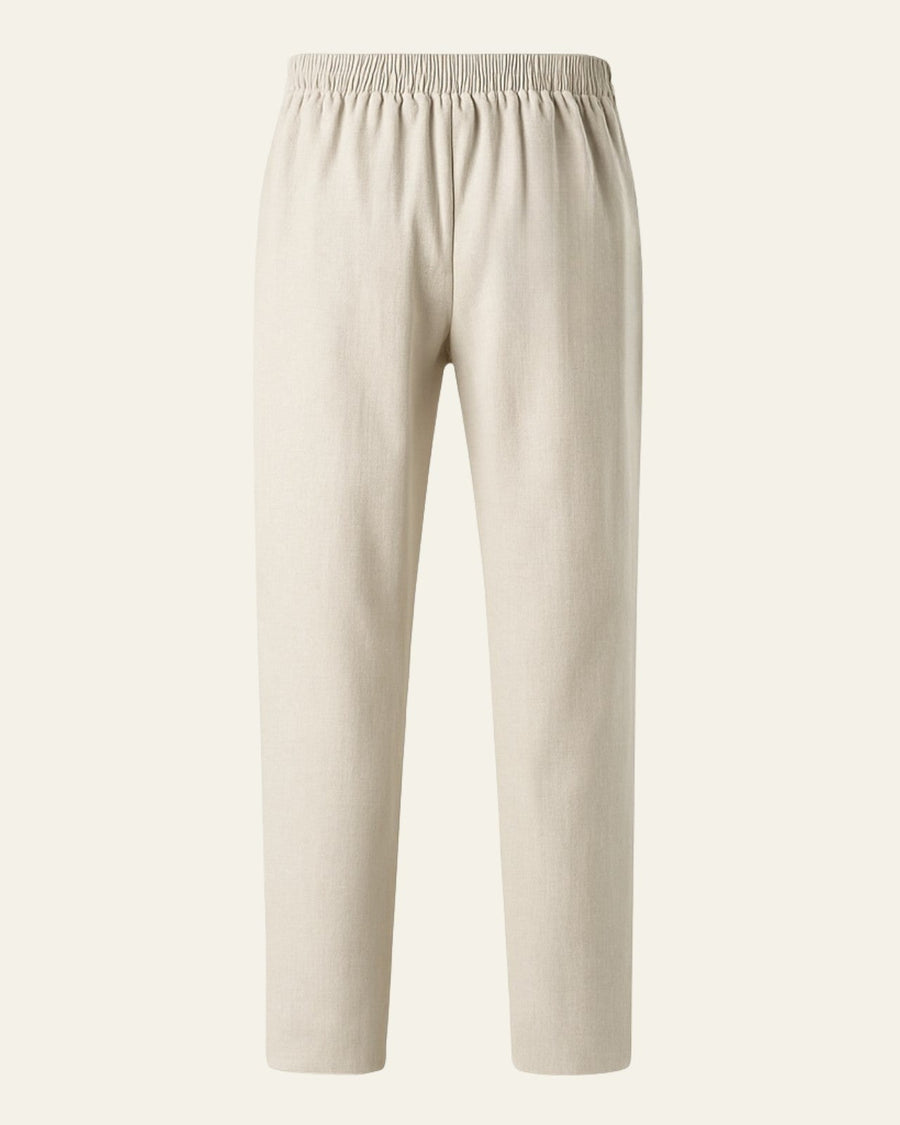 Pantaloni Uomo in Lino Rilassati Linea Fluida Traspiranti