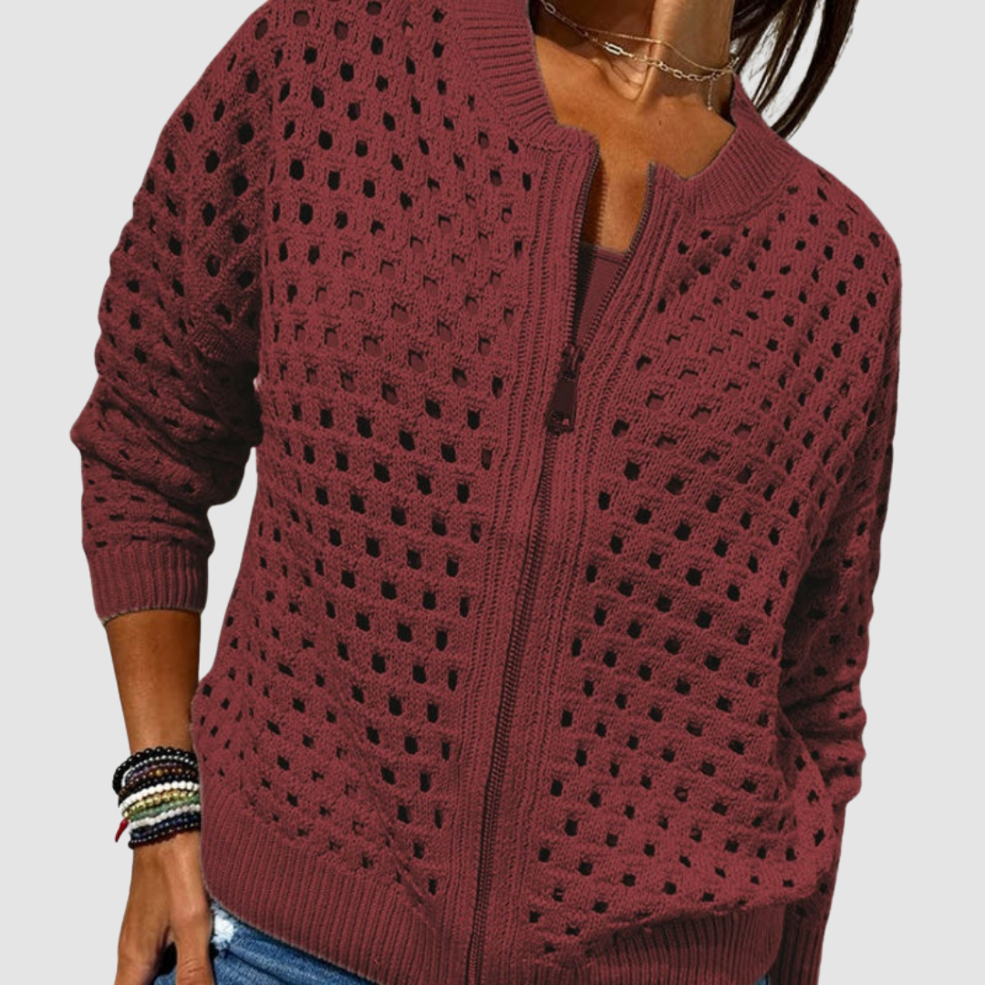 Elena | Giacca a maglia leggera con zip