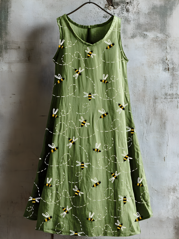 Honeybee Meadow Tank Dress Verde
