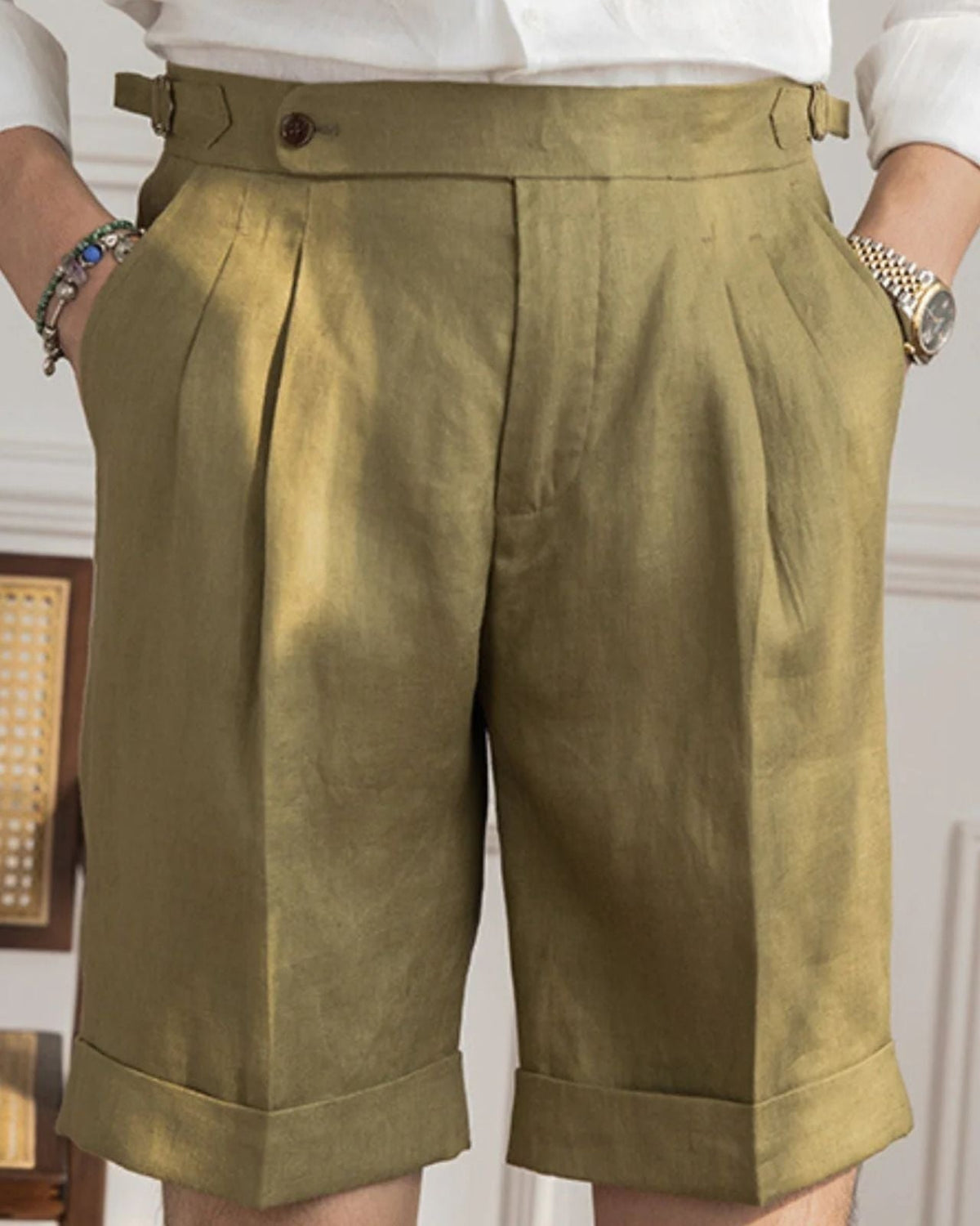 Pantaloncini Uomo Heritage in Lino Sartorialità Europea Estivi