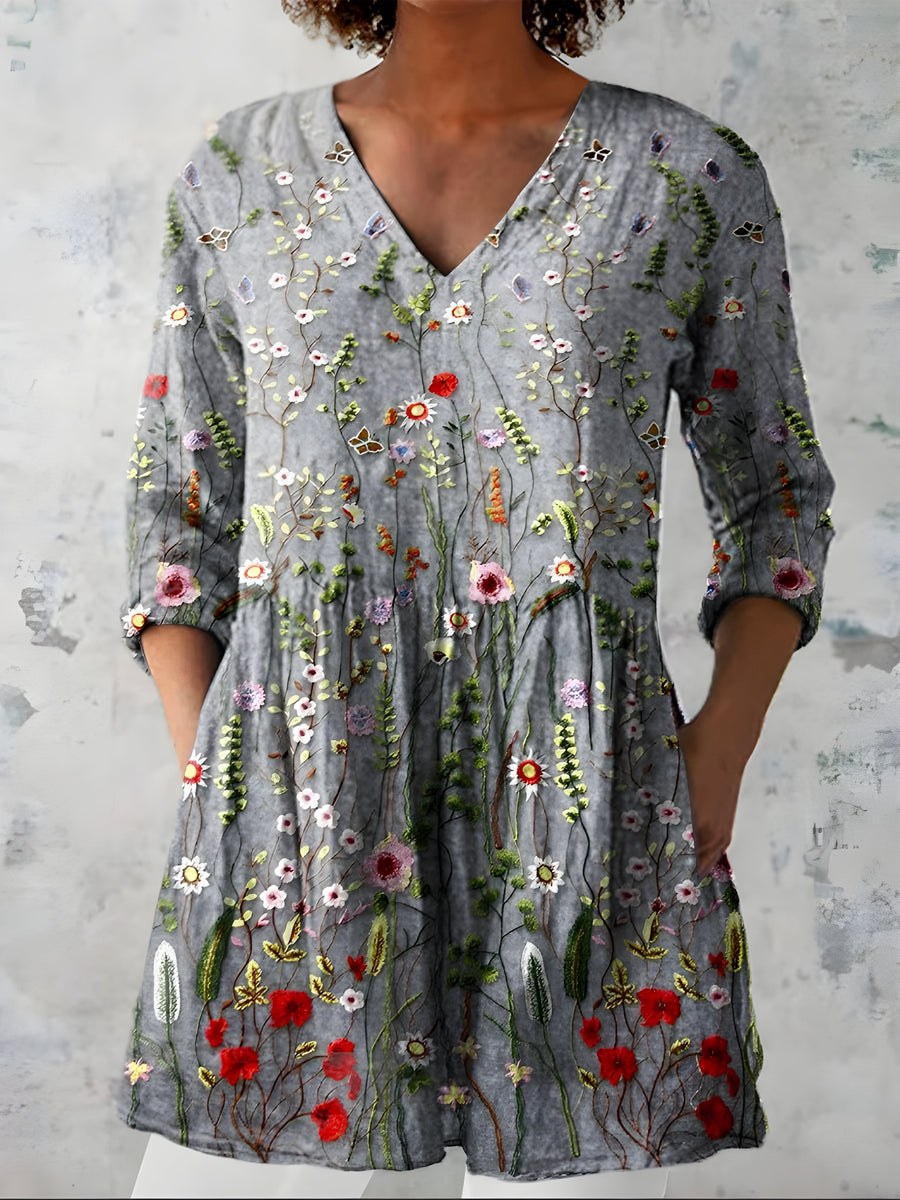 Audrey | Blusa Lunga con scollo a V