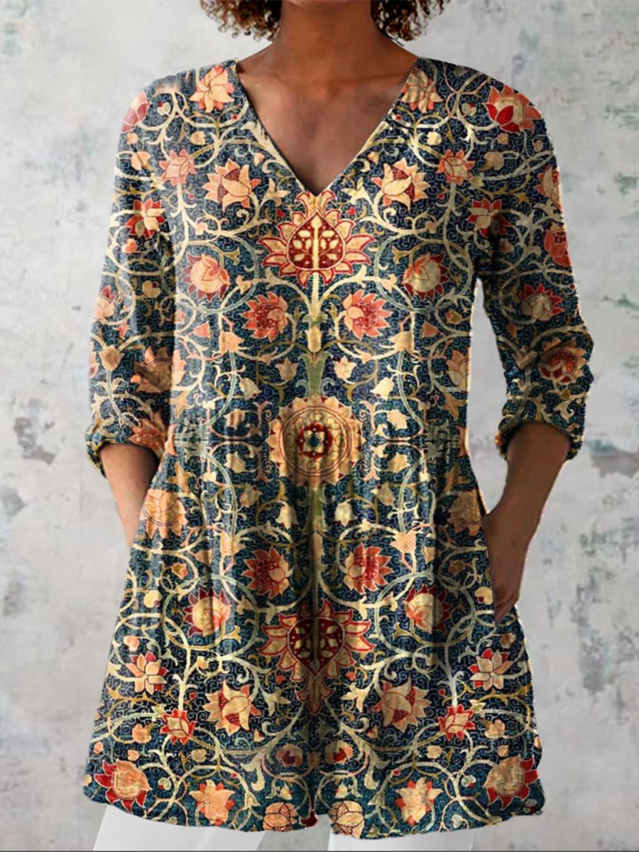 Elara | Blusa lunga con scollo a V