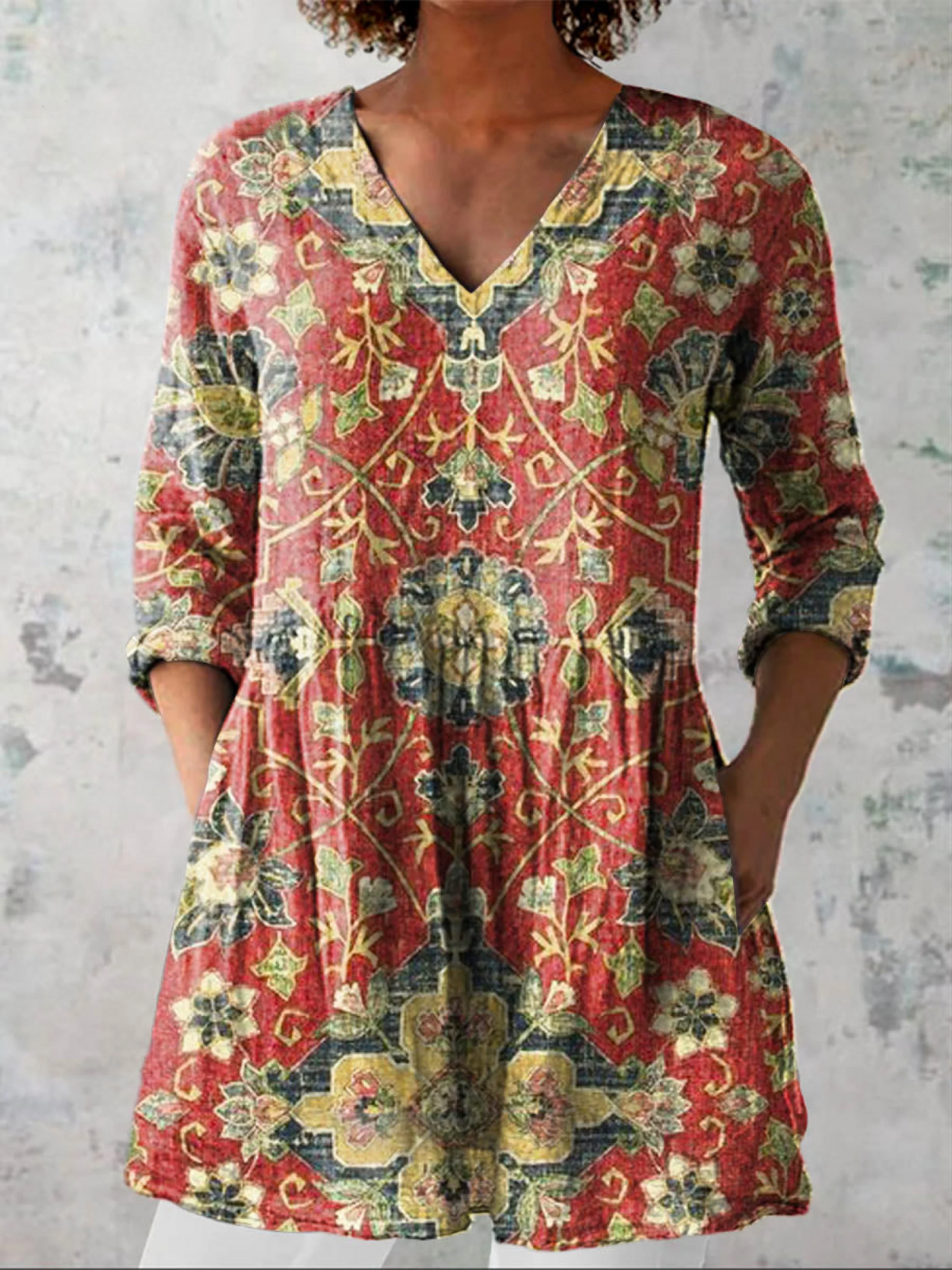 Dahlia | Blusa lunga con scollo a V