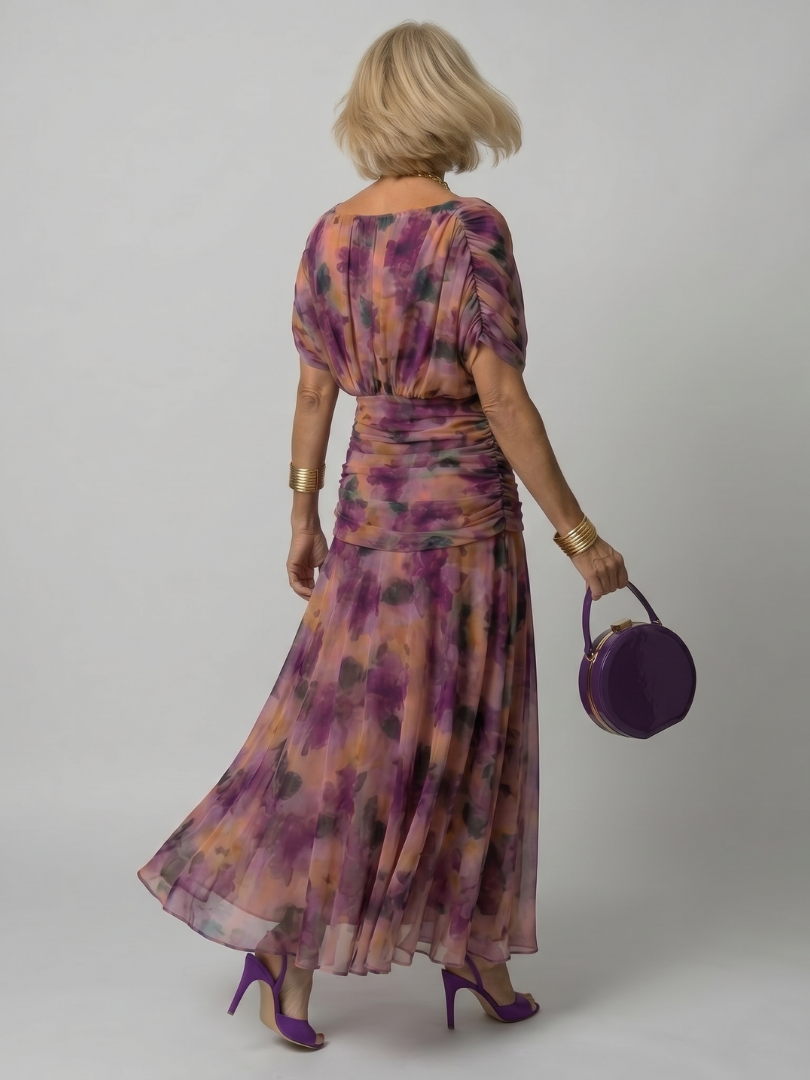 Faye | Abito Midi Fluttuante Spalle Scoperte