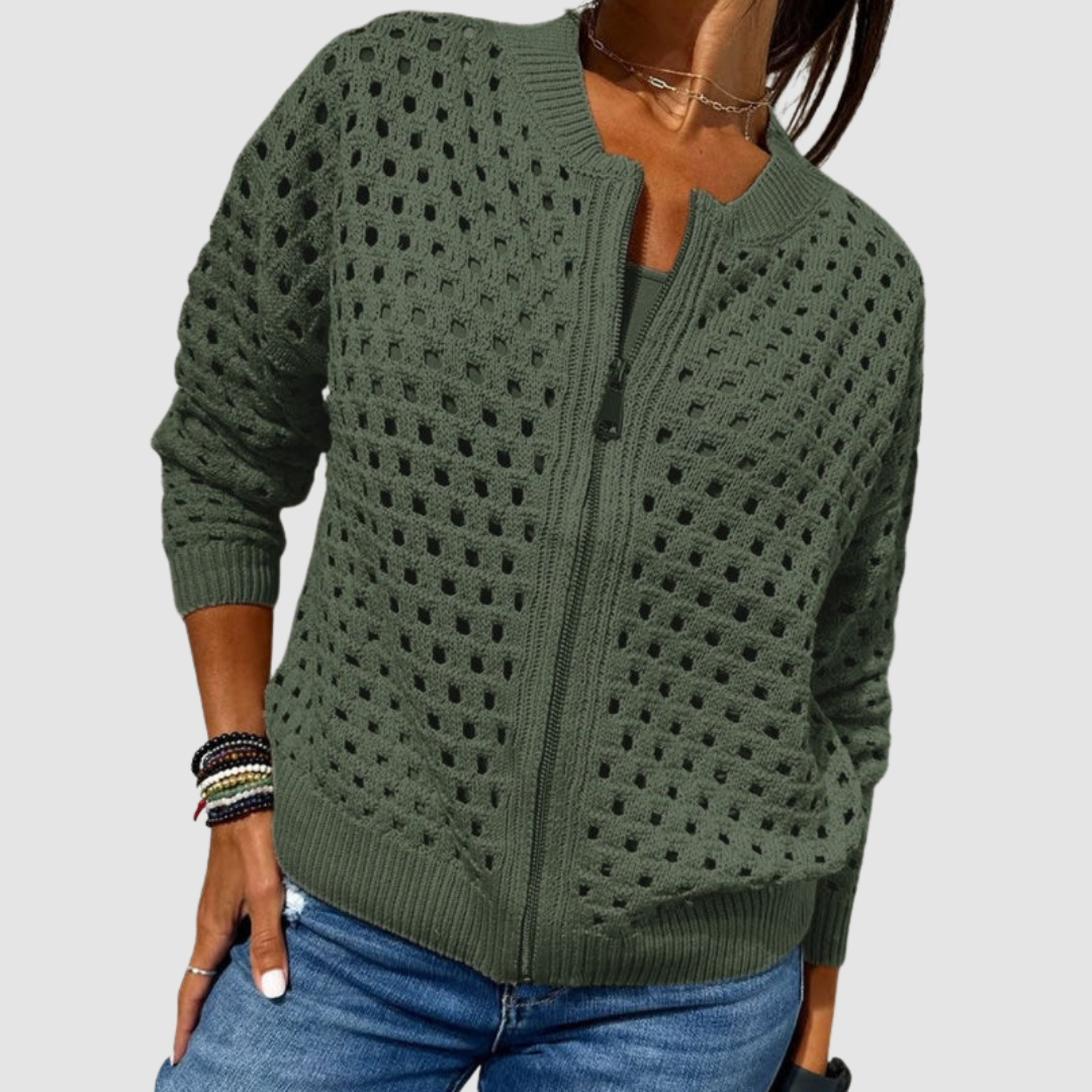 Elena | Giacca a maglia leggera con zip