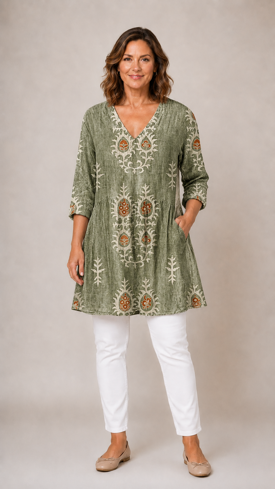 Everly | Blusa Lunga con Scollatura a V