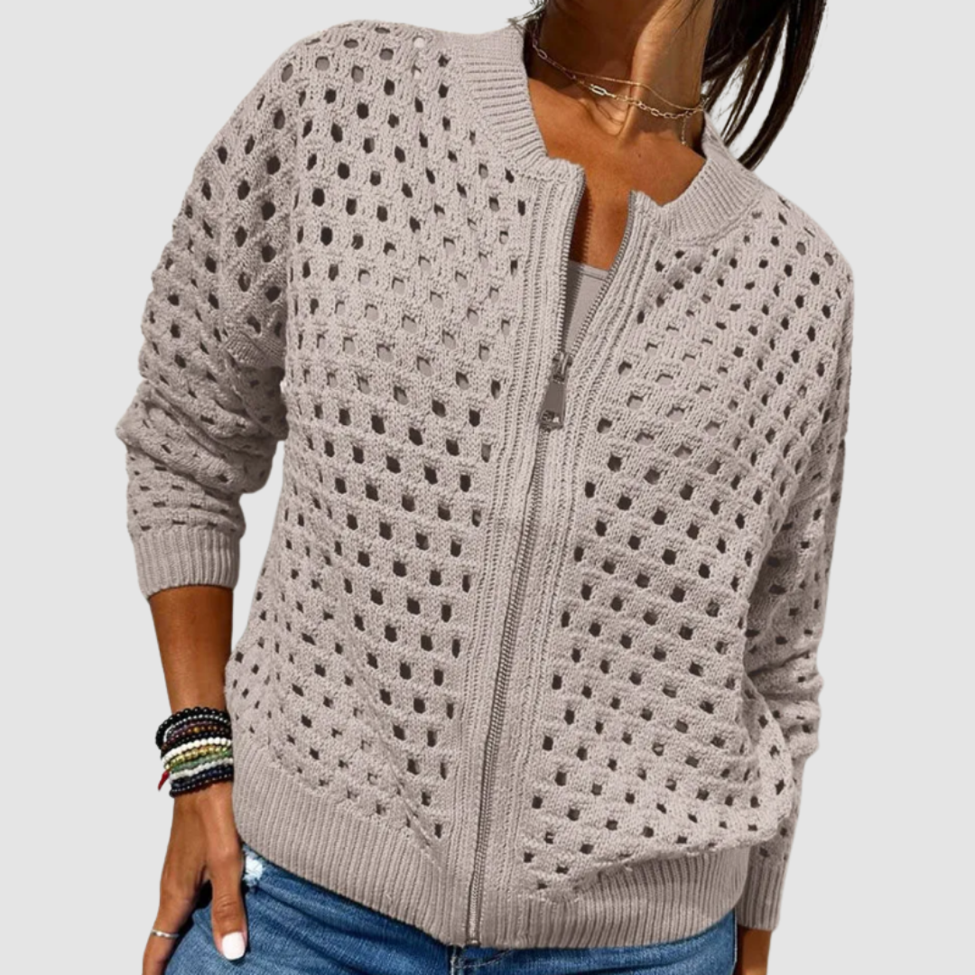 Elena | Giacca a maglia leggera con zip