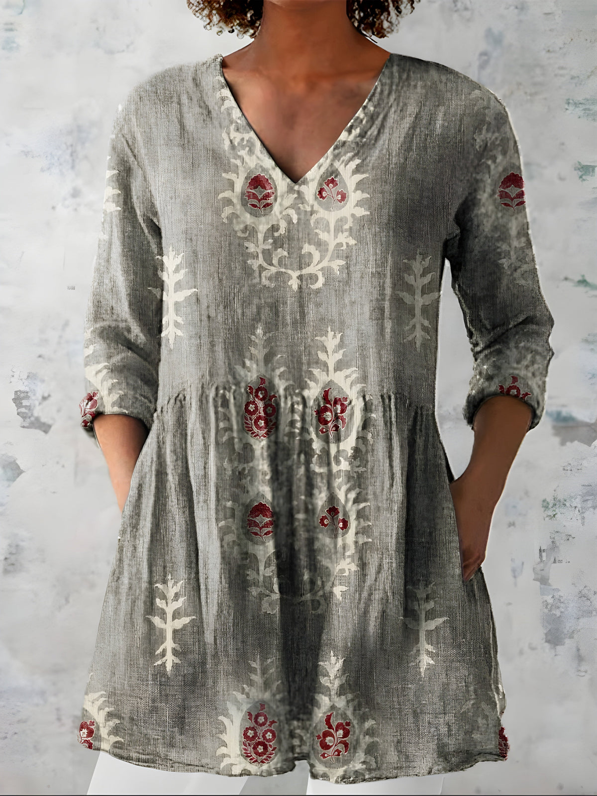 Everly | Blusa Lunga con Scollatura a V