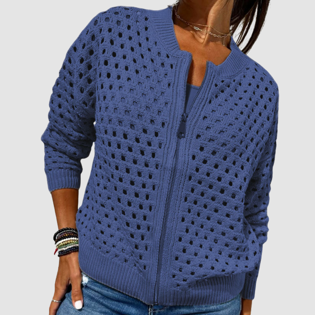 Elena | Giacca a maglia leggera con zip