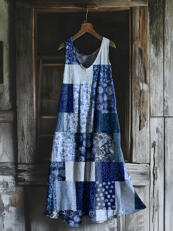 Abito Vintage Patchwork in Lino