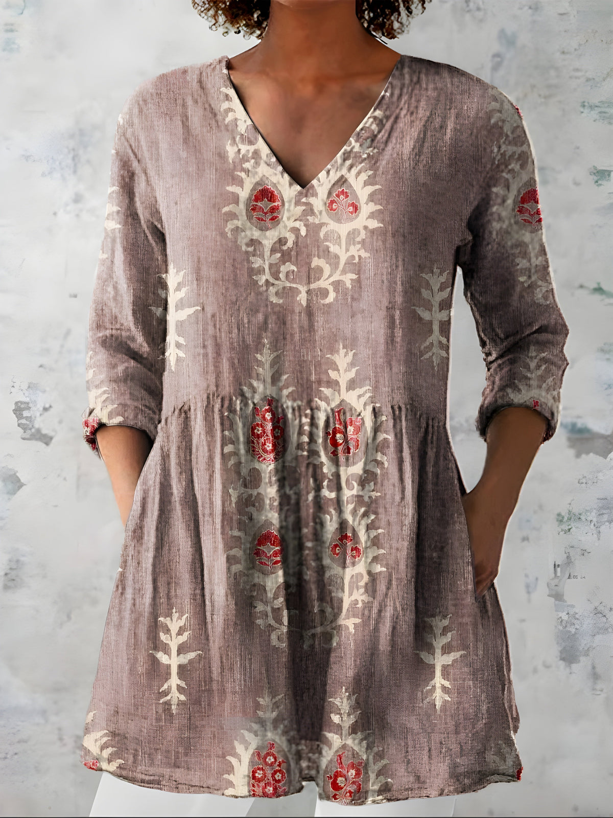 Everly | Blusa Lunga con Scollatura a V