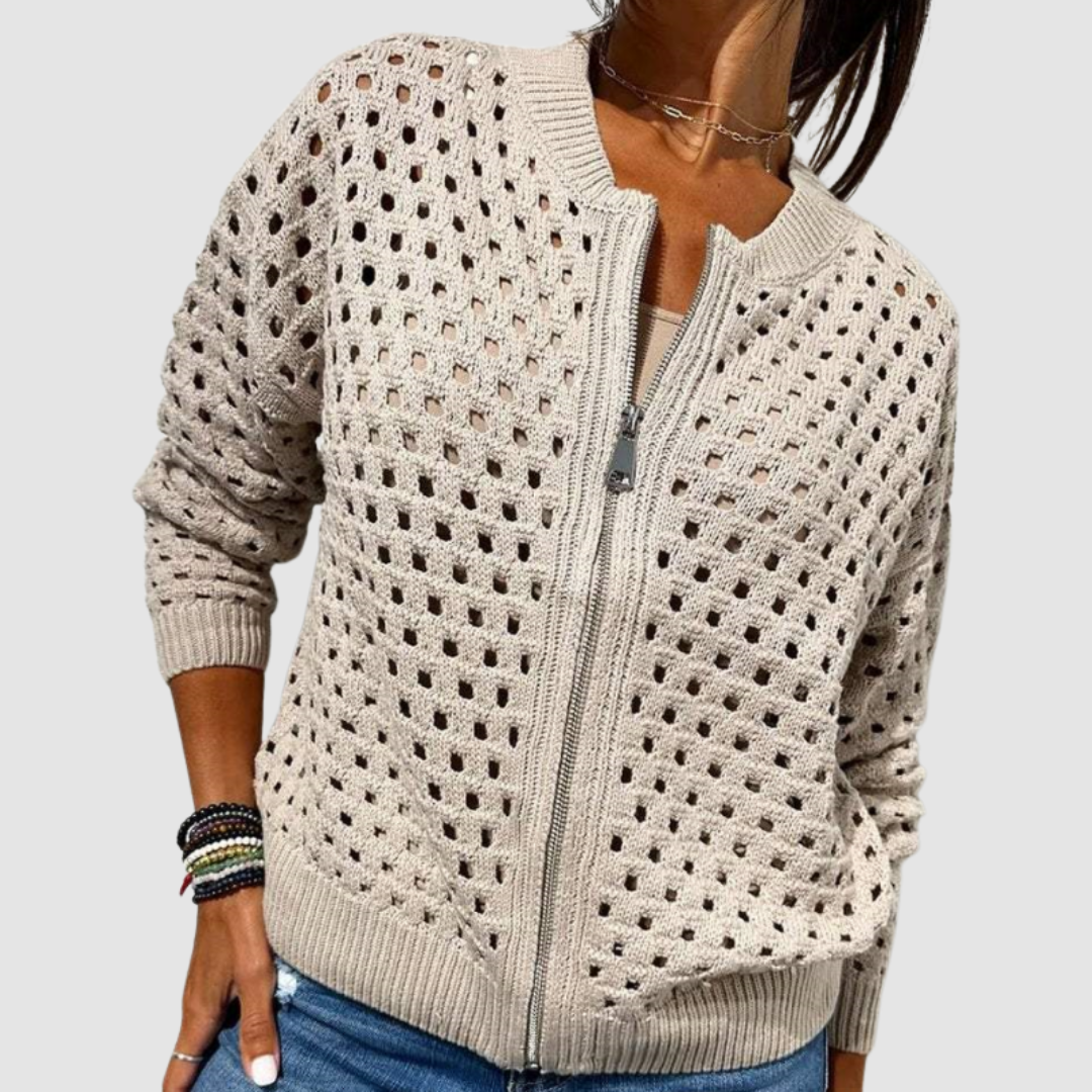 Elena | Giacca a maglia leggera con zip