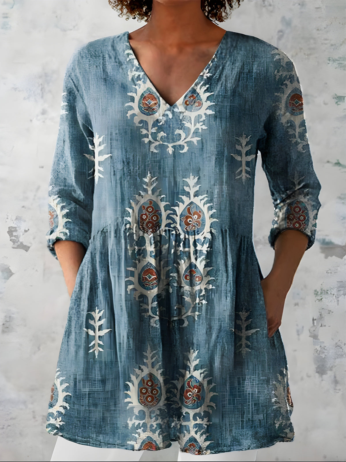 Everly | Blusa Lunga con Scollatura a V