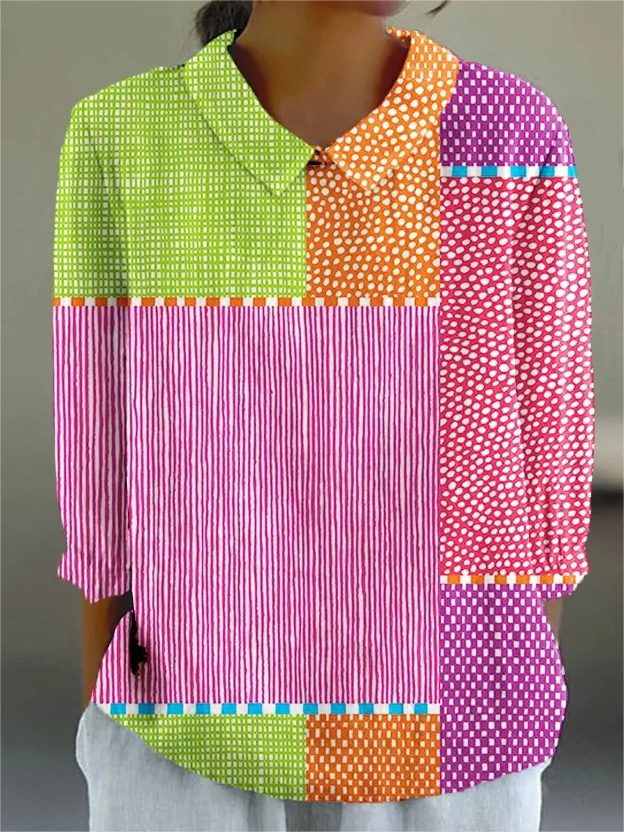 Megan™ Blusa Patchwork Giocosa