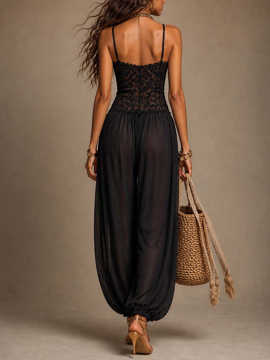 Laura | Costume con Pizzo e Laccio al Collo