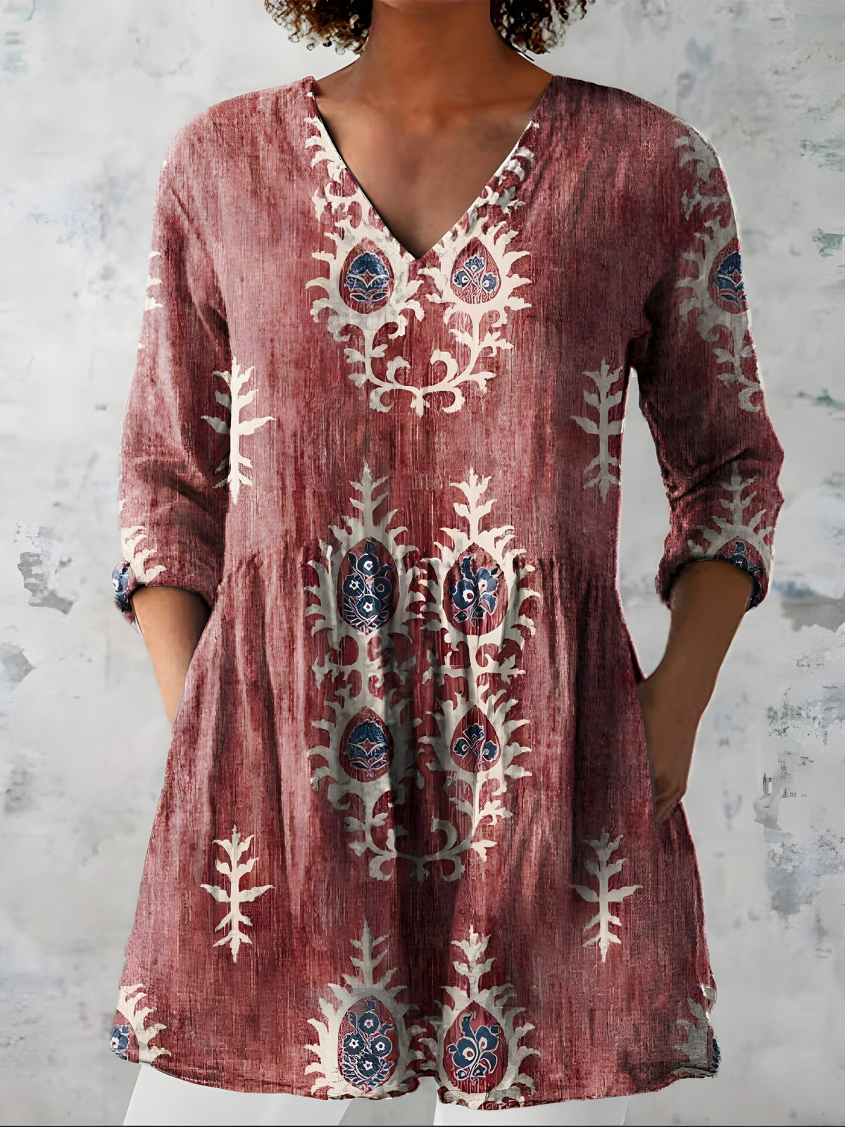 Everly | Blusa Lunga con Scollatura a V