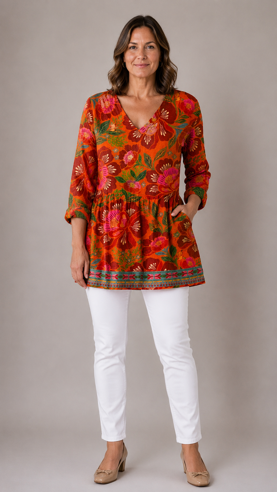 Priscilla | Blusa Lunga con Scollatura a V