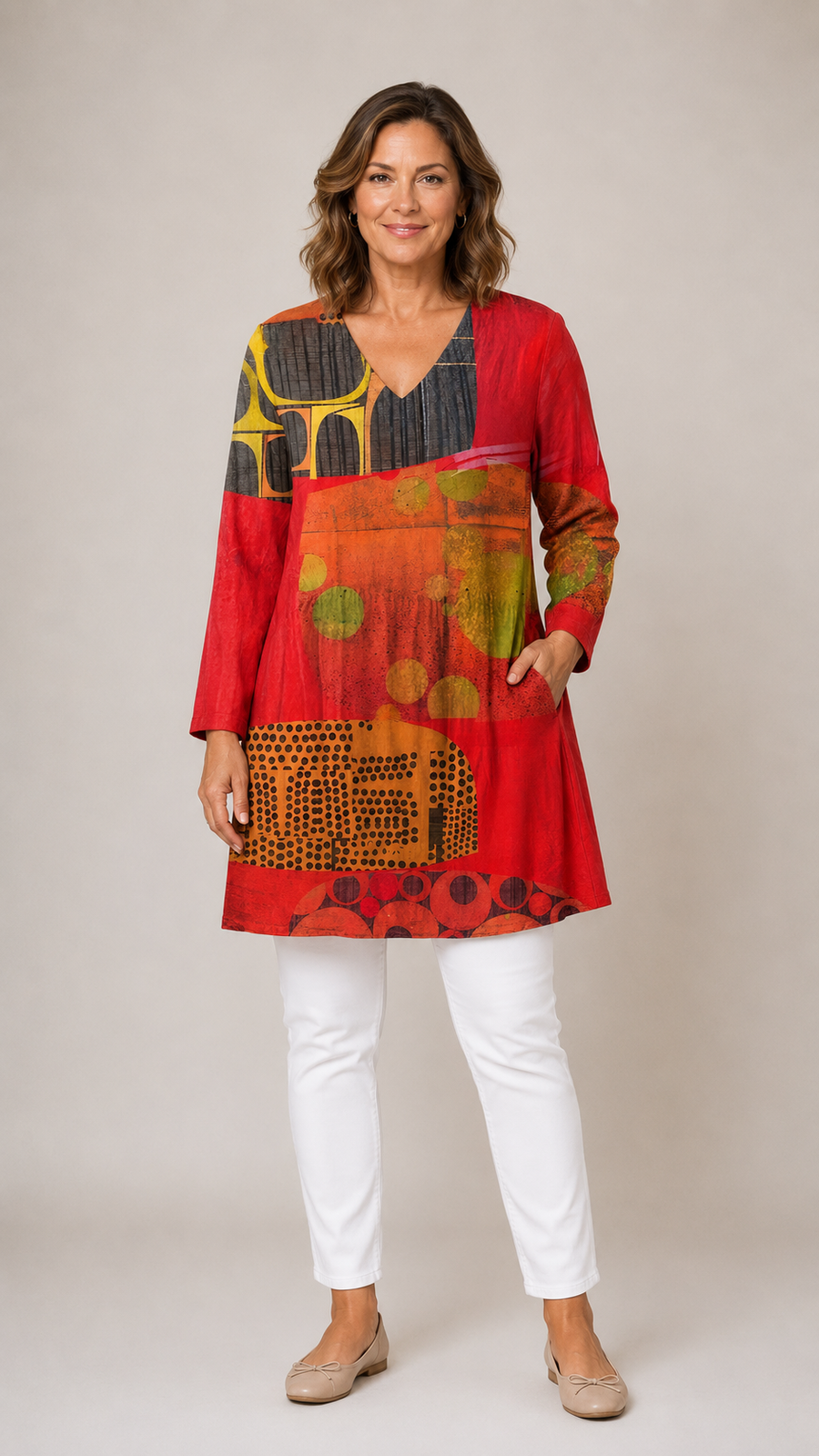 Maria | Blusa Lunga con Scollatura a V