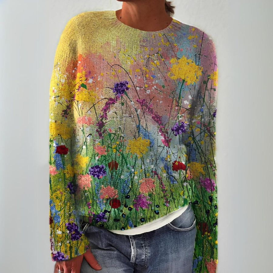 Marlowe™ - Maglione Accogliente con Fiori Artistici