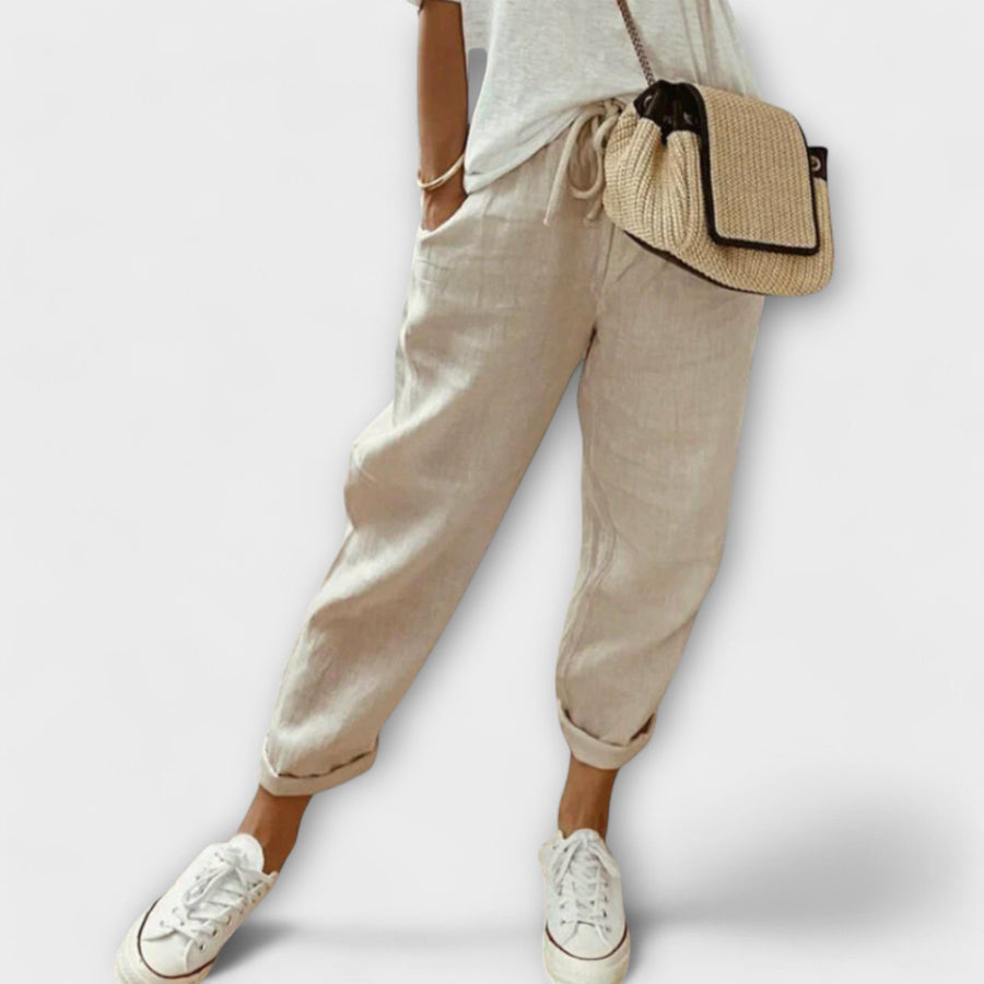 Pantaloni in Lino Relaxed Ruby™