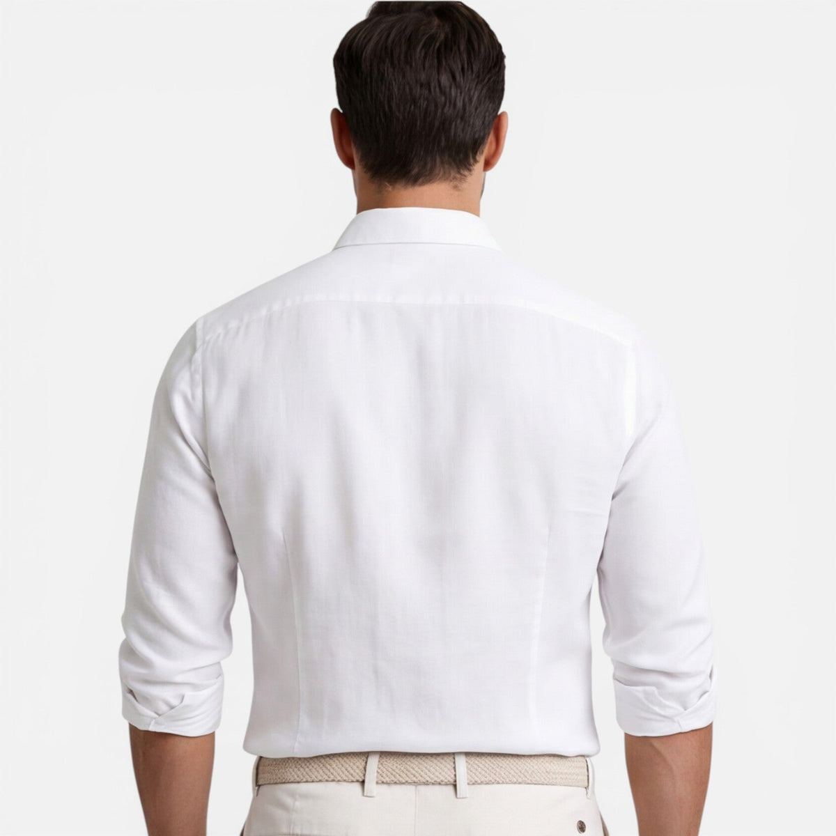 Camicia Lino Uomo Slim Fit Misto Cotone Traspirante