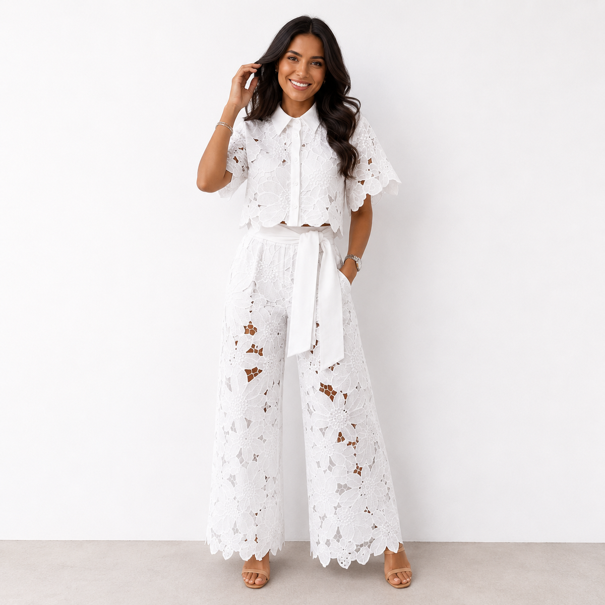 Reina™ Set Elegante in Pizzo Floreale