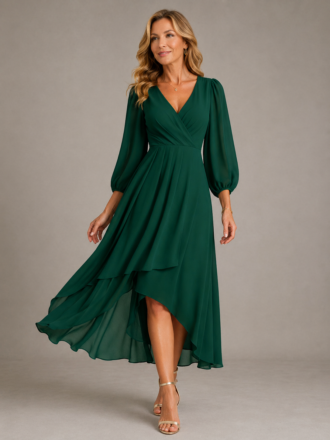 Lottie | Elegante Abito Maxi con Scollatura a V