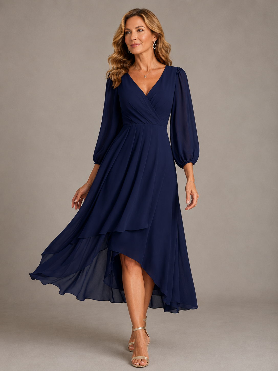 Lottie | Elegante Abito Maxi con Scollatura a V