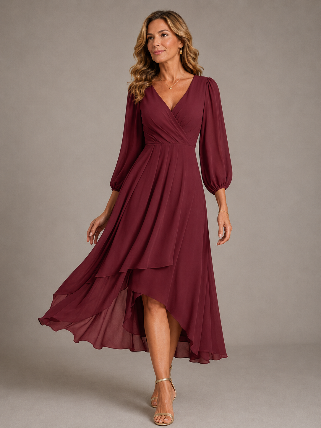 Lottie | Elegante Abito Maxi con Scollatura a V