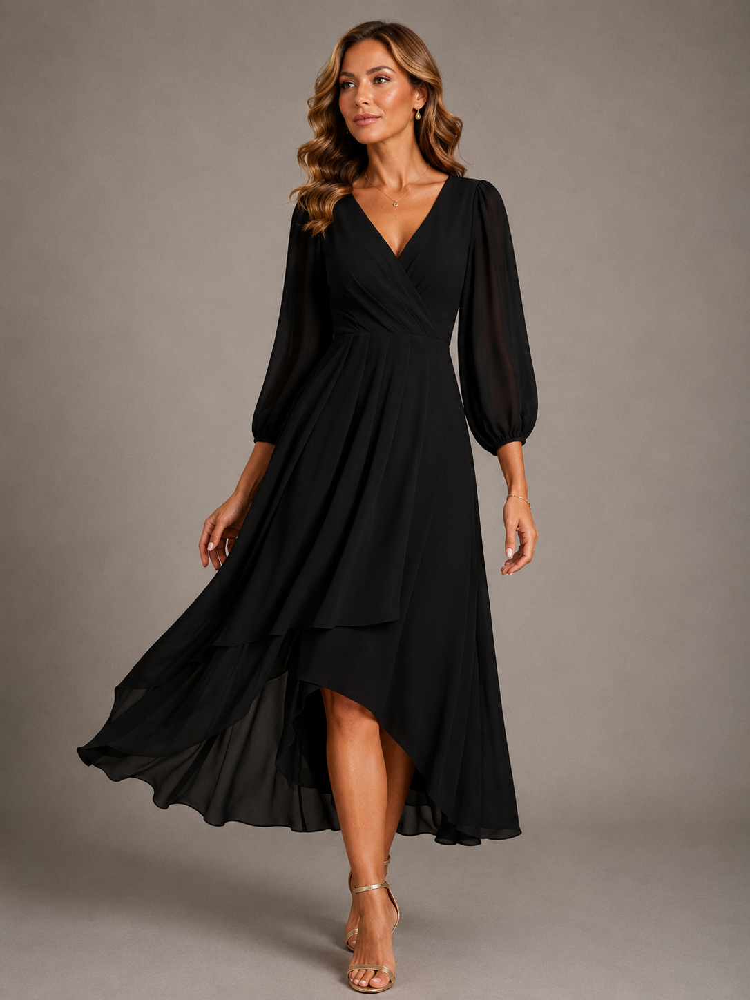 Lottie | Elegante Abito Maxi con Scollatura a V