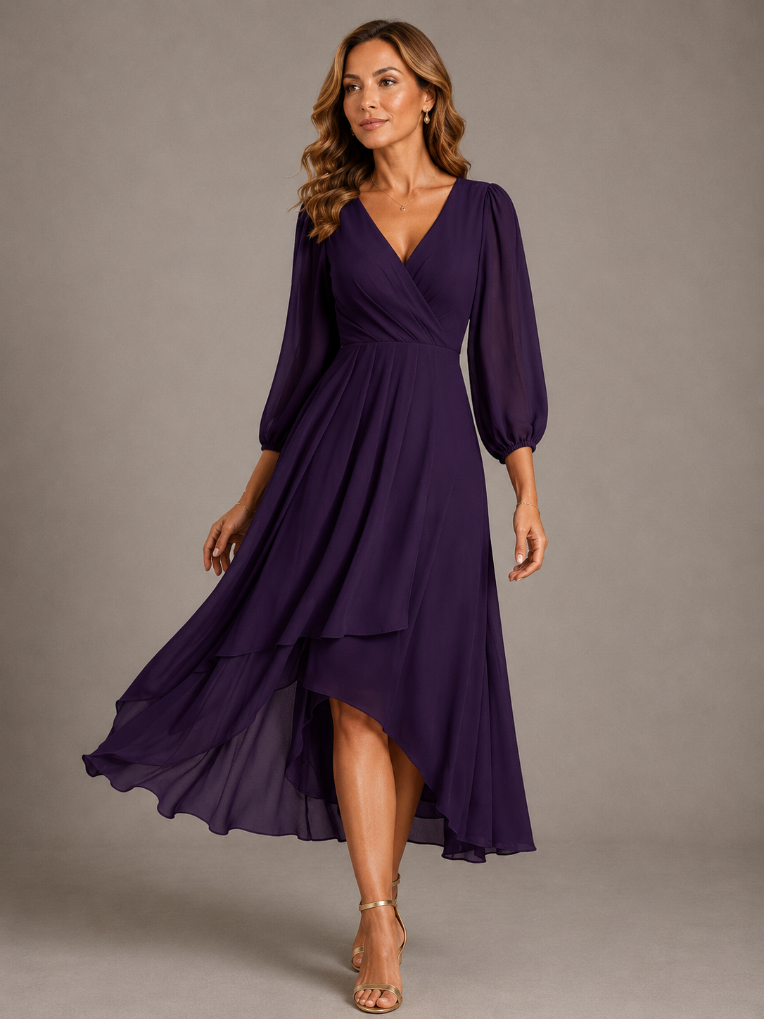 Lottie | Elegante Abito Maxi con Scollatura a V