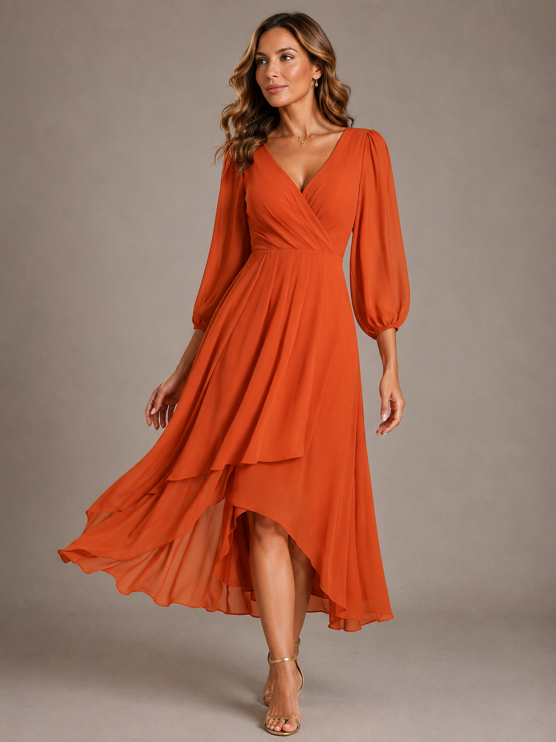Lottie | Elegante Abito Maxi con Scollatura a V