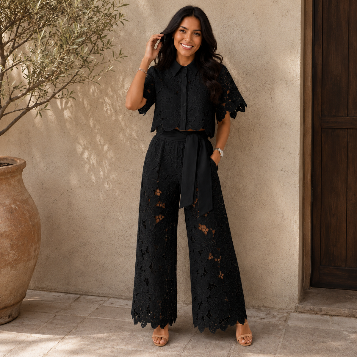 Reina™ Set Elegante in Pizzo Floreale