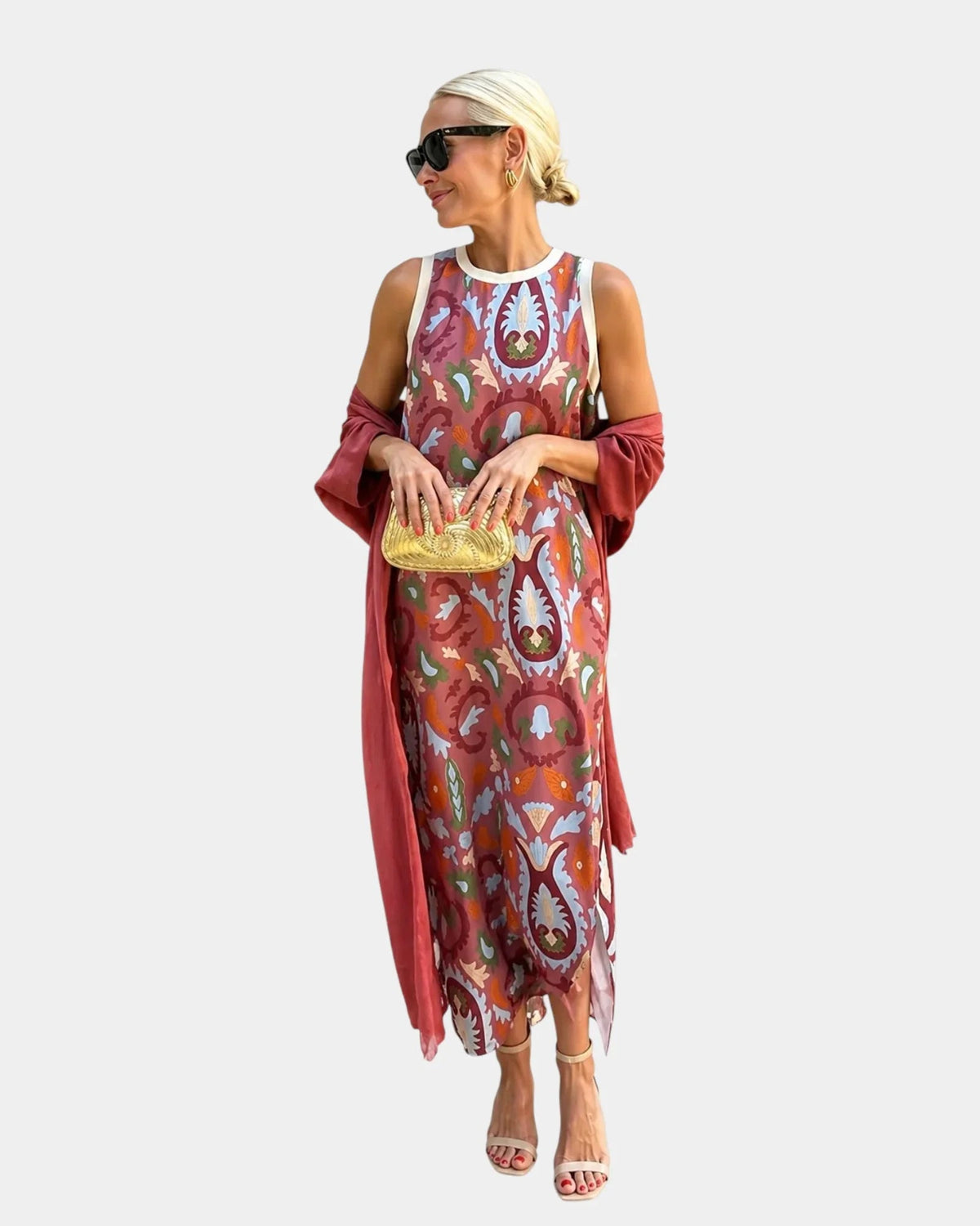 Lynette | Completo con abito e gilet leggero