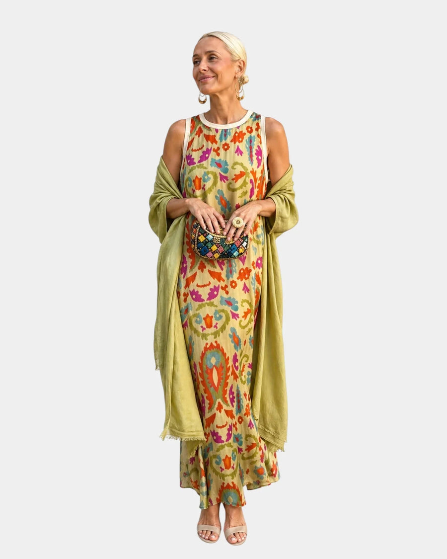 Lynette | Completo con abito e gilet leggero