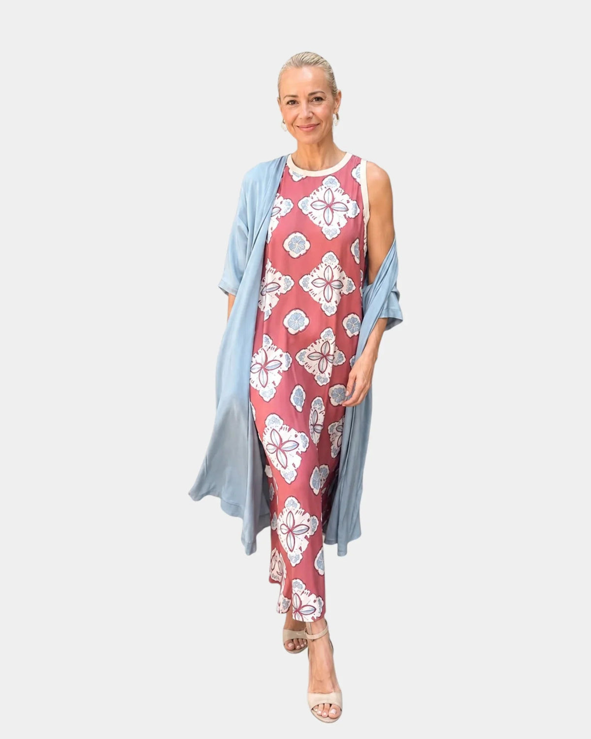 Lynette | Completo con abito e gilet leggero