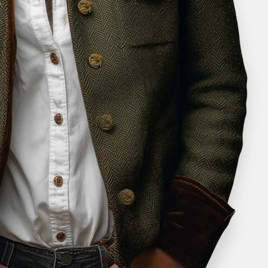 Giacca in Tweed con Dettagli in Velluto Nova™