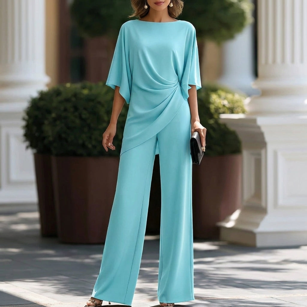 Gabriela | Completo di Blusa Drappeggiata e Pantalone Largo